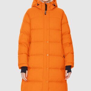Orolay marigold long down coat
